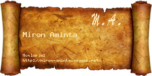Miron Aminta névjegykártya